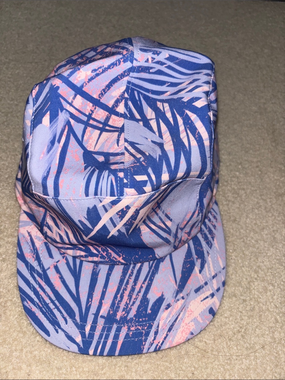 Ivivva Kids Palm Leaf Five-Panel Cap in Blue & Pink